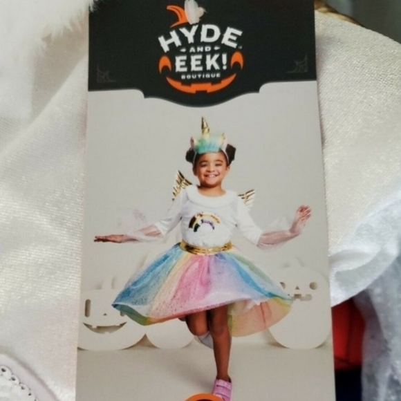 NWT Hyde & Eek Girls Rainbow Unicorn Pegasus Tutu Skirt Halloween Costume New - Picture 7 of 7